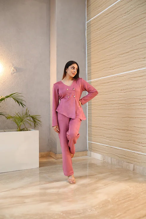 Rosegold Suede Coord Set